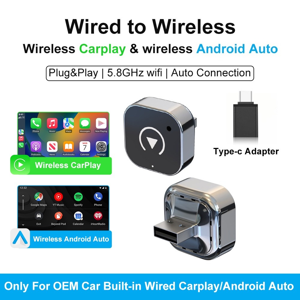 Smartwatch Universal - FLIXIVI 2026 Bezprzewodowy Adapter CarPlay 2-w-1