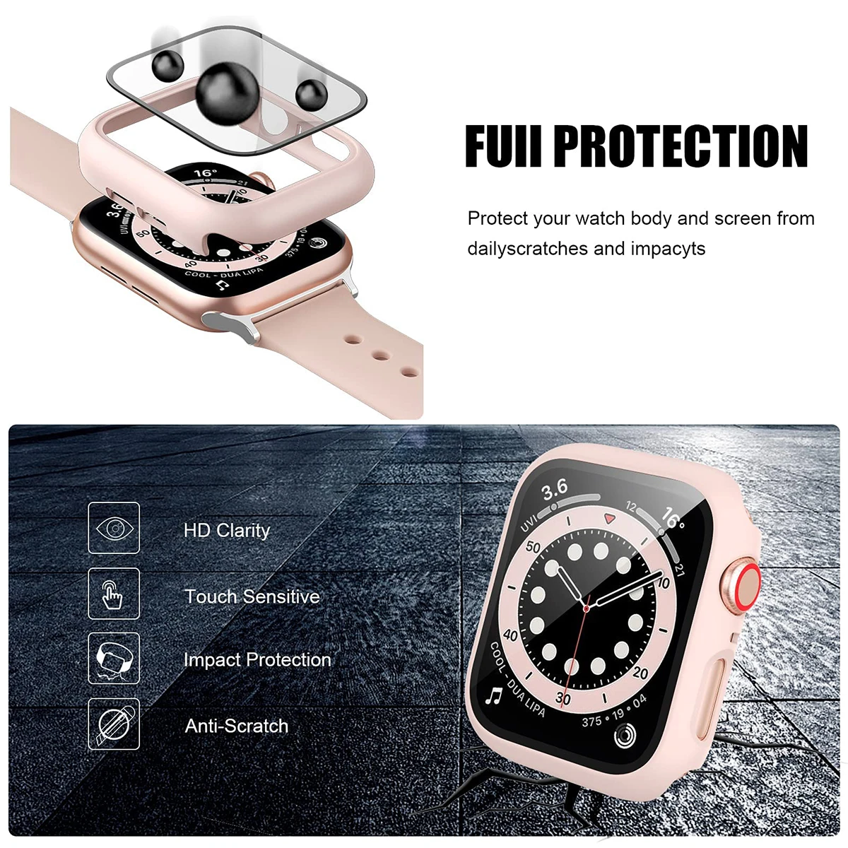 Szkło hartowane + pokrowiec na – Apple Smartwatch Accessories recenzja i cena