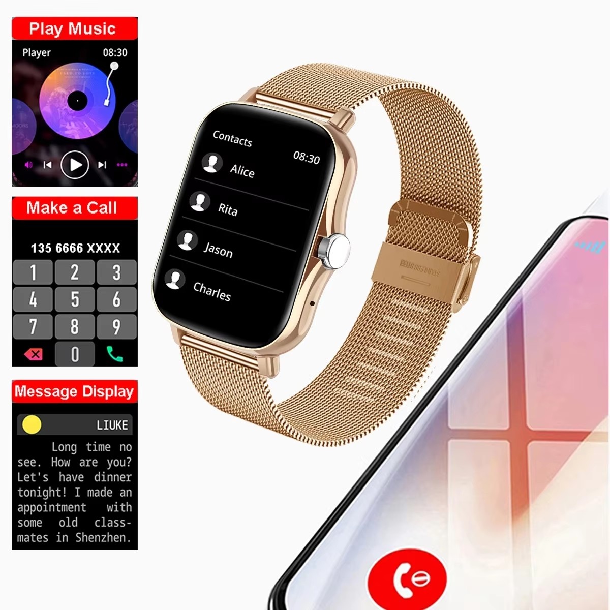 Nowy, wielofunkcyjny smartwatc – Android Smartwatch Accessories recenzja i cena